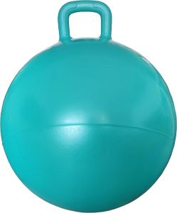 AppleRound Hippity Hoppity Jumping Ball with Ball Pump Bouncy Ball with Handle 20in/50cm Diameter for Age 7-9 Kangaroo Bouncer Space Hopper Ball with Handle for Children Plain Color (Red)