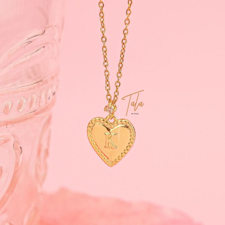 TALA by Kyla x KAILA Heart Initial Necklace with Bubble Mailer