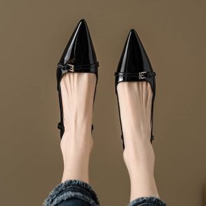 Free Shipping Baotou Sandals Elegant High Heels For Women Stiletto Heels To Pair With Dresses One-Strap Design-Inspired Shallow-Toe Flats