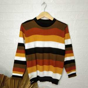 Sweater Summer Knit / Fashion Wanita / Atasan Belang belang / korea style / by aqilanisa store