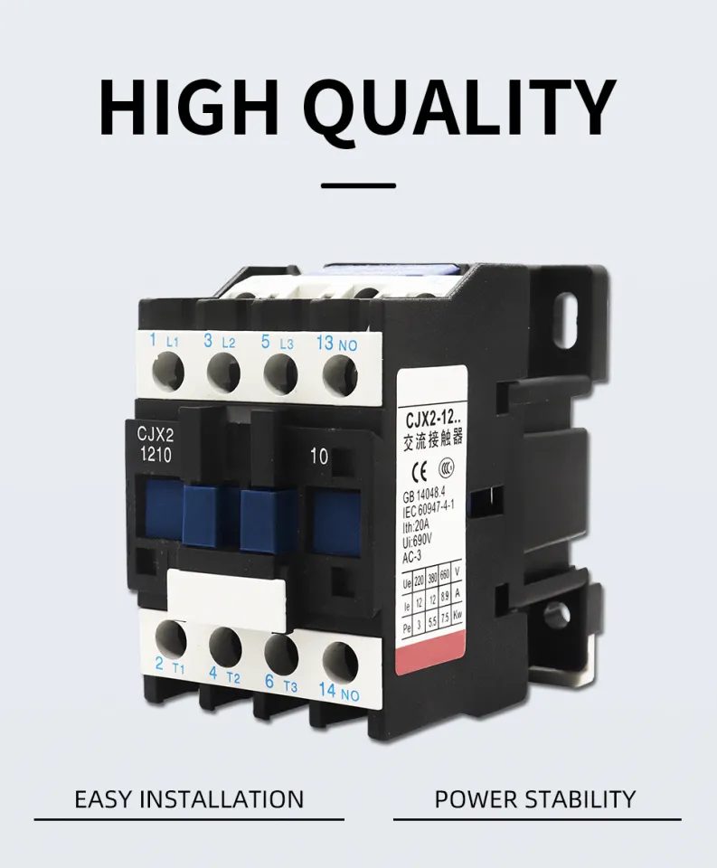 Contacteur Magnétique Pour Moteur Triphasé 12A 3 P 3 Pôles 1NO AC 24V