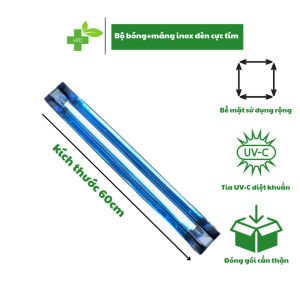 [COMBO Máng + Bóng UV 60cm ] Đèn Cực Tím Diệt Khuẩn Không Khí Inox Việt Nam