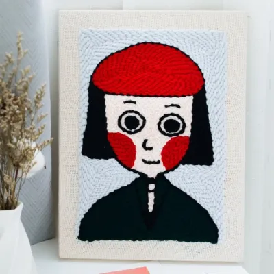🇲🇾【Ready Stock】DIY Punch Kid Needle Embroidery Material Package Hoops Wool Weaving Set Lovely Gifts Present 俄罗斯戳戳绣手工包