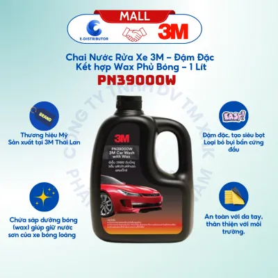 Xà bông rửa xe 3M PN39000W 1 lít - Giúp xe bóng loáng như mới An toàn cho sơn xe - Hàng chính hãng