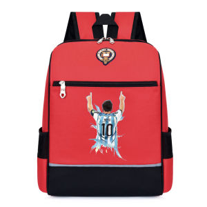 Football star Messi backpack Argentine football idol themed print schoolbag high-quality oversized kids travel bag
