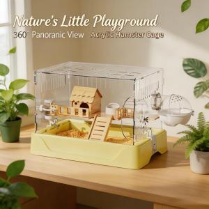 Luxury Acrylic Hamster Cage Transparent Pet Breeding Box Large Space Golden Retriever Hamster Special Use Animal Shelter