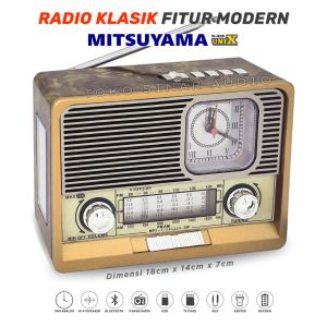 Speaker Radio Bluetooth Full Bass Hi-Fi MITSUYAMA MS-4020BT UNIX Radio Banyak Fungsinya Jam Analog Senter LED Lampu Emergency Baterai Isi Ulang Rechargeable Radio Portable Bluetooth USB Memori Card AUX