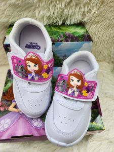 รองเท้าอนุบาลหญิง สีดำอนุบาลหญิง  รองเท้าพละเด็ก รองเท้าลายเจ้าหญิงโซเฟีย chappy(มีไฟ)ไซส์24-35 รุ่นใหม่ปี2024👍