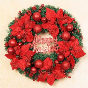 OPEAREY 30/40cm Props Xmas Decoration Party Supplies Decorative Wreath Christmas Tree Accessories Flower Decor Garland