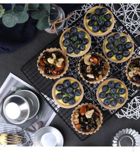 20pcs/Set Nonstick Egg Tart Aluminum Alloy Cupcake Cookie Mold Lined Mould Tin Baking Reusable Cups Cake Muffin Tartlets Pans