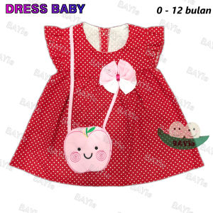 BAYIe - Baju /Anak Perempuan Cewek Dress motif APEL PLANET KIDS  / Pakaian anak
