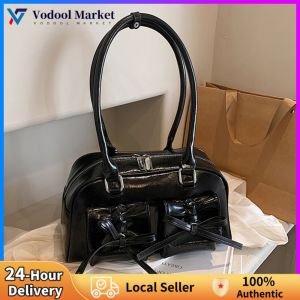 Chic Women Cross Body Bag with Bow PU Leather Casual Hobo Bag for Daily Commuting and Shopping