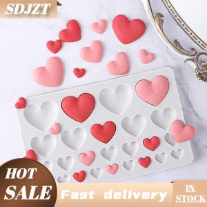SDJZT 25 khoang tình yêu Silicone khuôn tự làm hình trái tim bánh khuôn bánh ngọt fondant sô cô la bánh trang trí công cụ nướng Nguồn cung cấp nhựa khuôn