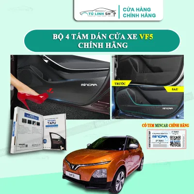 Bộ 4 Tấm dán Tapli xe Vinfast VF5 chính hãng MINCAR chống xước tapi cửa ô tô bằng Carbon Air Fiber cao cấp