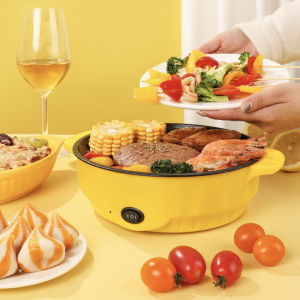 22cm Electric Wok Multi-Grade Non-Stick Pan: Perfect for Kitchen BBQ Cooking & Intimacy