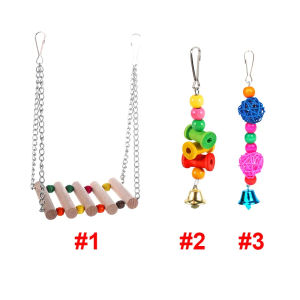 Bird toys Cage Swing Colorful Swing Bell Parrot Bite Toys Bird Cage Accessories