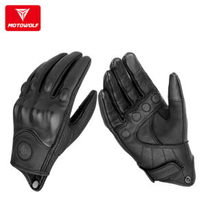Motowolf Sarung Tangan Motor Kulit Asli Premium Full Finger