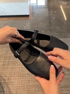 G7 Grape Mom Same Style Soft Sole Soft Leather Mary Jane Single Shoes Womens Shoes One-Strap Shallow Mouth Flat Shoes Small Leather Shoes Loafers 7/7