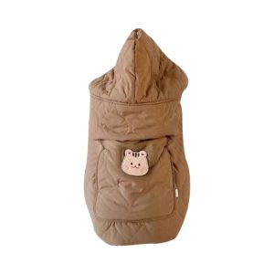 SI958 Thicken Baby Stroller Blanket Windproof Cartoon Bear Infant Hooded Cloak Non-fluorescent Comfortable Toddler Trolley Cover Autumn