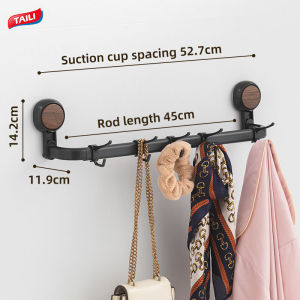 TAILI No Drilling Walnut Towel Holder Suction Cup Towel Rack Bathroom Toilet Towel Rod