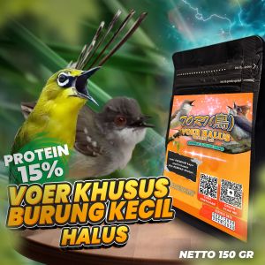 MAKANAN BURUNG KECIL JUARA LOMBA | EKSTRAK ULAT HONGKONG | VOER HIGH BOOSTER PROTEIN 40% ( KHUSUS BURUNG KECIL ) 125 GR