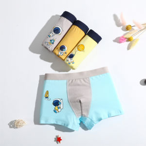 SMY Stretchable Cotton Kids Boys Boxer Briefs: 4 PCS Soft & Comfortable Teen Underwear