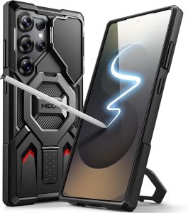 TONGATE Magnetic for Samsung Galaxy S25 Ultra Case with Privacy Screen Protector [Compatible with MagSafe][Camera Protective Cover][Military-Grade Protection] Ring Stand Phone Case S25 Ultra Black