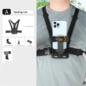 New chest strap belt buckle phone clip mount for iPhone 13 14 Samsung Huawei smartphone clip chest fixed holder for GoPro