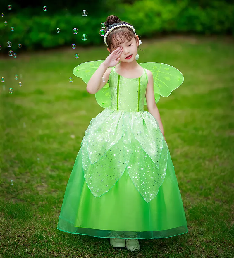 Girls Tinker Bell Costume Halloween Costume For Kids Green