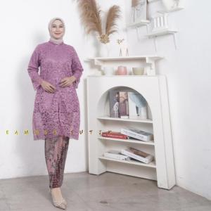 KEBAYA BUSUY RESLETING DEPAN MODERN TERBARU STELAN TUNIK BROKAT TULLE SERAGAMAN PESTA/WISUDA KONDANGAN