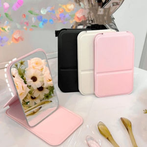 (Set 2) Gương gấp mini bọc da xinh xắn gương trang điểm gấp gọn 105*7cm