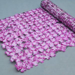 TEWUB Waterproof Artificial Flower Fence Screen Removable Plastic Hydrangea Artificial Flower Wall No Maintenance UV Protection Flower Privacy Screen Outdoor Garden