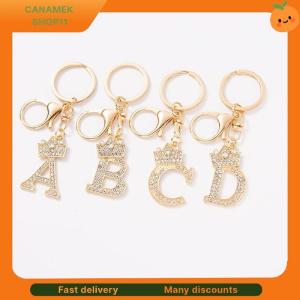 ❣️❣️❣️ Unique Crown Crystal Rhinestones A-Z Letters Pendant Keychains For Men Women 26 Alphabet Car Key Ring Name Jewelry Keyrings Gift