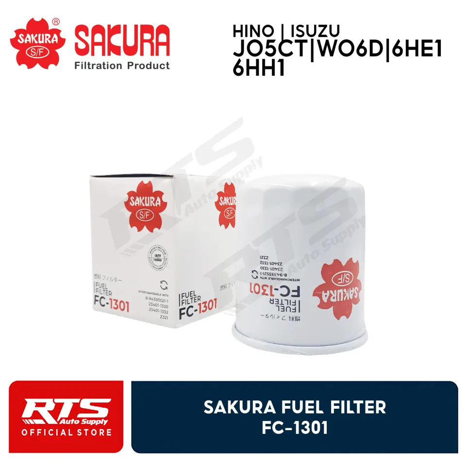 サクラ　No.1 Sakura Fuel Filter for Hino JO5CT/ WO6D/ Isuzu 6HE1/6HH1 (FC607