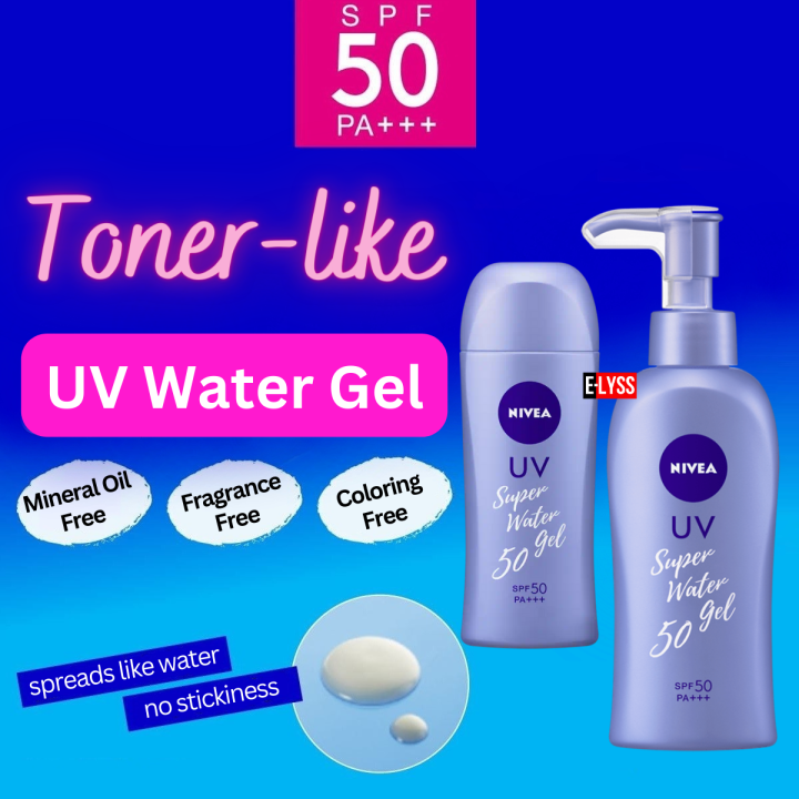 NIVEA UV SUPER WATER GEL SPF50 PA+++ 80G / 140G sunscreen sunblock no white case face body oil