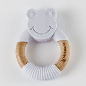Forest Baby Silicone and Wooden Teether (FRANKLIN THE FROG) Plastic-Free 100% Food-Grade Safe for Babies Eco-friendly