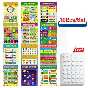 16in1 Set Kid Learning Poster Wall Chart Educational Poster Pendidikan Awal Prasekolah ABC
