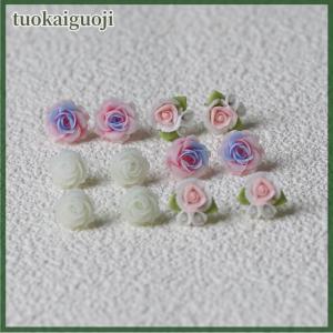 tuokaiguoji 6Pair Simple Cute Colorful Flower Earrings Set For Women Girls Creative Sweet Flower Stud Earrings Party Trendy Jewelry Gifts