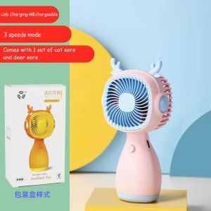 Cute Kawaii Handheld Mini Fan Cooling Fans Portable Summer Small Pocket Fan Cartoon Mute Fans Girl Gift Outdoor