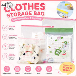 JACIRCLE 30/20/15pcs Baby Clothes Storage Sealed Bag PE Clothes Bag Kindergarten Cloth Storage Bag 衣物收纳袋