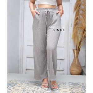 SINDE kulot alvia knit hornet import Celana wanita highwaist Terbaru losse pants