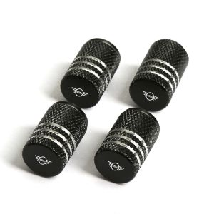 4Pcs Mini Car Tire Valve Caps Laser Printed Car Logo Automotive Bicycle Metal Parts for Mini Cooper Clubman Countryman F60 R55 R56 F55 F56 R57 R58 S Cylindrical Shape