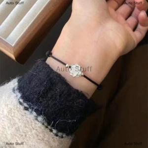 [COD] Auto Stuff กำไลนำโชคสไตล์จีนถักด้วยมือดอกบัวสำหรับผู้หญิงผู้ชายสร้อยข้อมือแบบเรียบง่ายปรับได้ของขวัญเครื่องประดับ