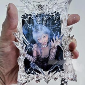 Stylish Photocard Holder with 3D Butterfly Magnetic Sleeve Plastic Kpop Idol Clear Photo Display Protective Cover