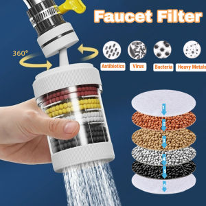 6 Layer Filtration Faucet Filter Splash Proof 360° Degrees Rotatable Retractable Faucet Extender