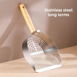 Teekland Stainless Steel Litter Scoop Kitty Litter Scooper Metal Cat Litter Scoop for Tofu Cat Litter Cat Scooper Kitty Metal Scooper with Holder for Cat Litter Box Easy Cleaning
