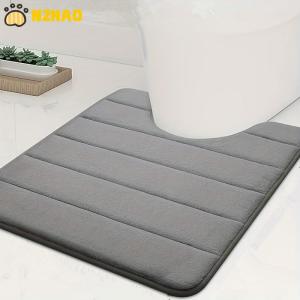 【N2HAO】 U-shaped Toilet Mat Bathroom Mat Bathroom Carpet Bathroom Carpet Memory Foam Bath Mat Anti-skid Super Absorbent
