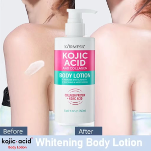 Kojic Acid Collagen Whitening Body Lotion with Glutathione SPF 50 Sunscreen Skin Care Permanent Whitening Moisturizing Brightening Anti-aging Body Lotion 250ml