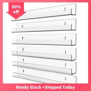 🔥🔥🔥sjqgqx 1 4 Layer Nail Polish Display Rack Transparent Acrylic Storage Holder Nail Art Tools Lipstick Organizer Wall-mounted Shelf