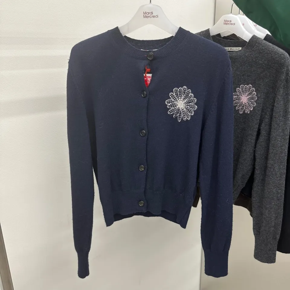 MARDI MERCREDI Cashmere Blended Cardigan Round Neck - 7